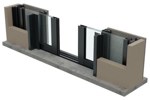 Baie vitrée à galandage détail Pléiade®